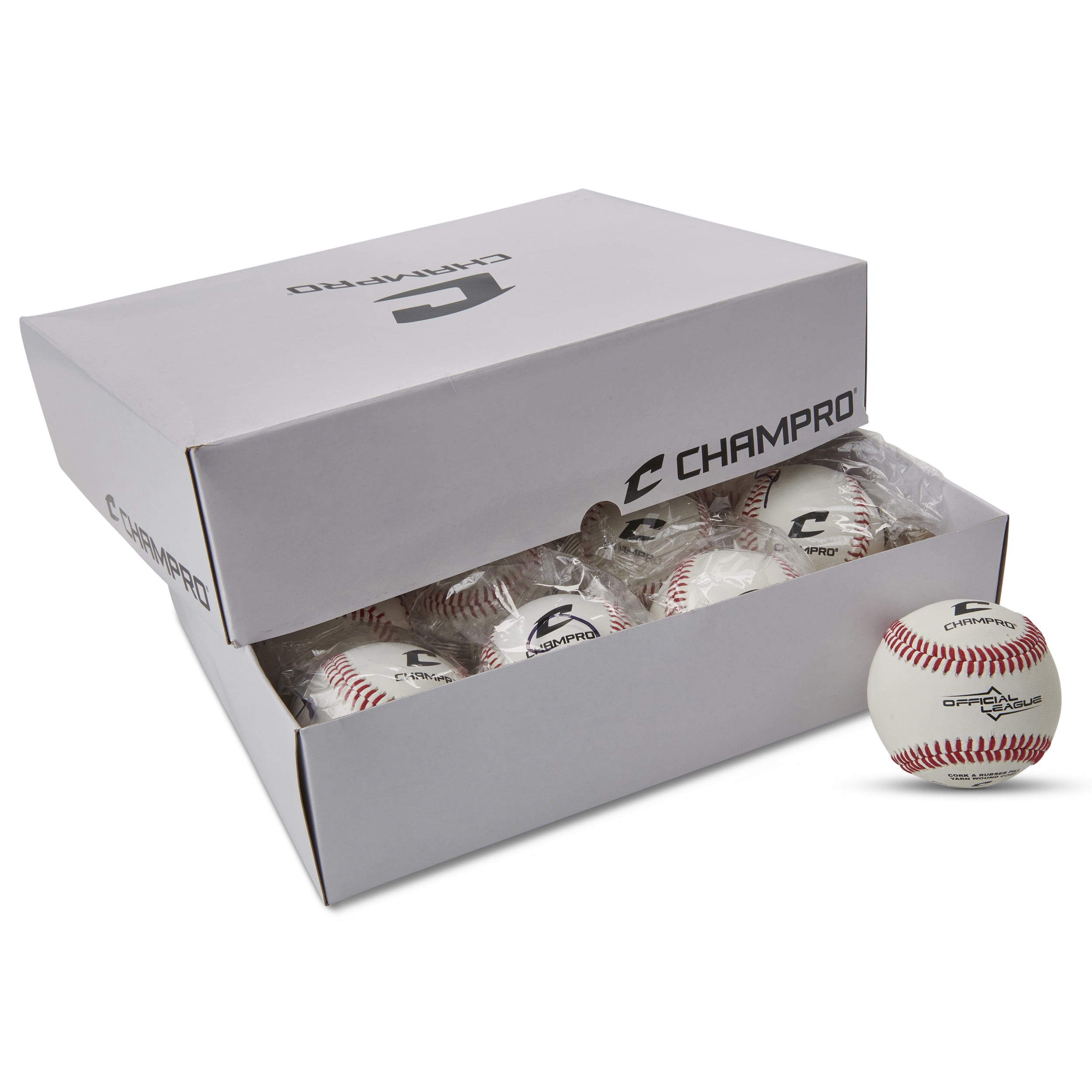 Champro Sports Official League Baseballs, Full Grain Leather Cover, 12 Pack