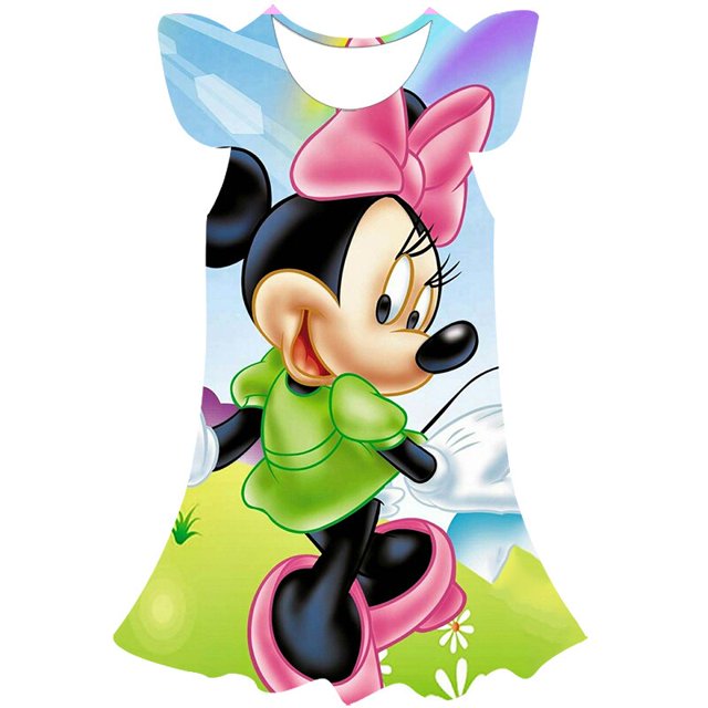Niñas Mickey Minnie vestido dibujos animados ratón princesa vestido niños disfraz 3D Mickey Fancy 1-10 años cumpleaños fiesta vestido niño ropa 4T Gao Jinjia LED