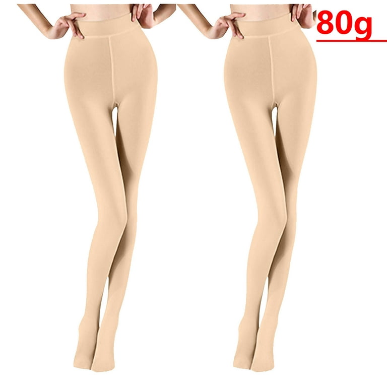 Winter Savings! TMOYZQ 2 Pcs Fleece Lined Tights for Women, Fake  Translucent Winter Warm Pantyhose, Sheer Fake Nude Stretchy High Waist  Thick Thermal
