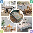 thumbnail image 5 of Rectangle Waterproof Tablecloth 60×102 Inch, Vintage Floral Reusable Indoor/Outdoor Durable Table Cover for Party Kitchen Dinner Room Decor, 5 of 6