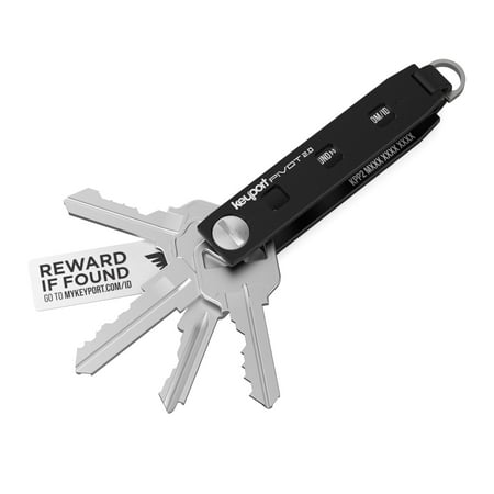 Keyport Pivot 2.0 Key Organizer Keychain (Black Aluminum) - Keys + Pocket Tools + Lost & Found All-in-One