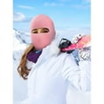thumbnail image 5 of HESHENG 1-Hole Knitted Full Face Cover Adult Winter Ski Balaclava Outdoor Sports Beanie For Men Women (Pink), 5 of 8