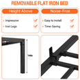 thumbnail image 4 of Twin Size Metal Bed Frame, 12.8" Platform Bed Frame Twin Size with Storage Space Under Bed, 1000 LBS Heavy Duty Steel Slat Support, Easy Assembly, No Box Spring Needed, Noise Free (Black), 4 of 7