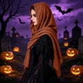 thumbnail image 6 of Renaissance Halloween Shawl For Women, Hooded Cowl Scarf Accessories, Medieval Vintage Festivals Wrap Cape, 6 of 7
