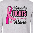 thumbnail image 4 of Inktastic Breast Cancer Awareness Nobody Fights Alone Pink Ribbon Long Sleeve Youth T-Shirt, 4 of 5