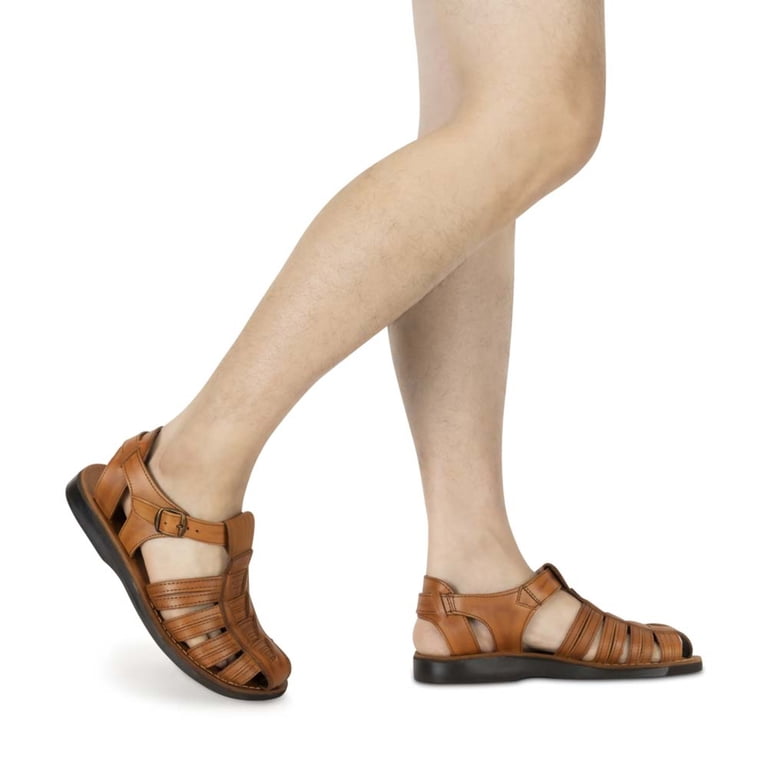 Barak - Leather Closed Toe Sandal | Honey - Walmart.com display picture 2