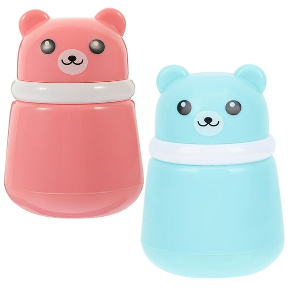 GOOHOCHY  2 Pcs Baby Powder Container Puff Box Cartoon Cosmetic Travel