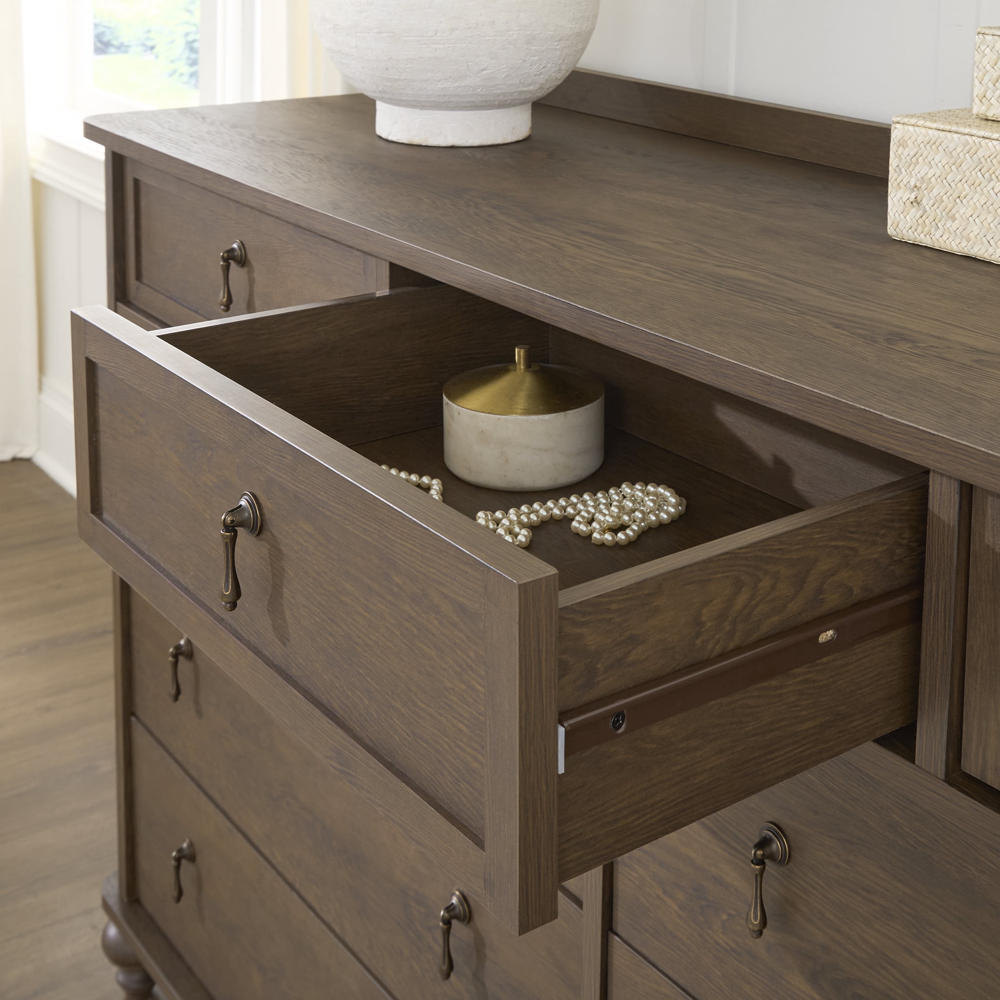 My Texas House Hartwell 9 Drawer Dresser, Heritage Oak Finish