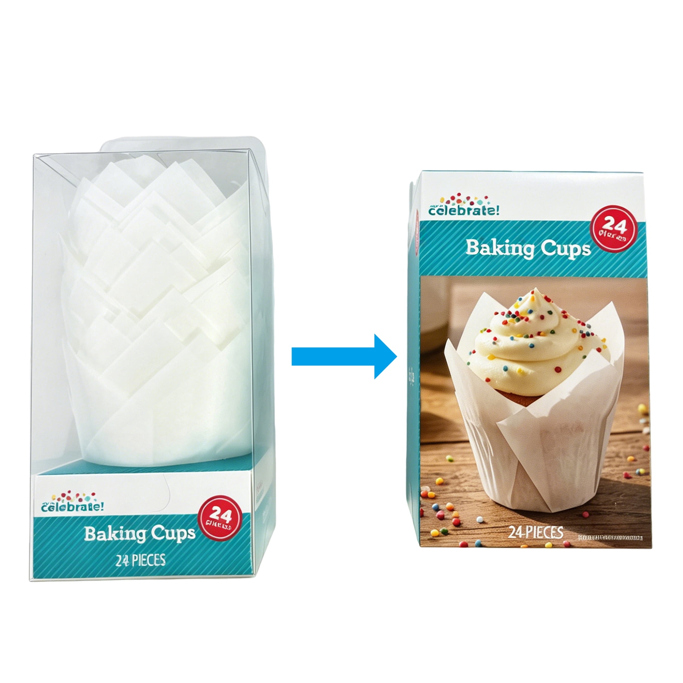 White Tulip Baking Cups, 24 Count, by Way To Celebrate
