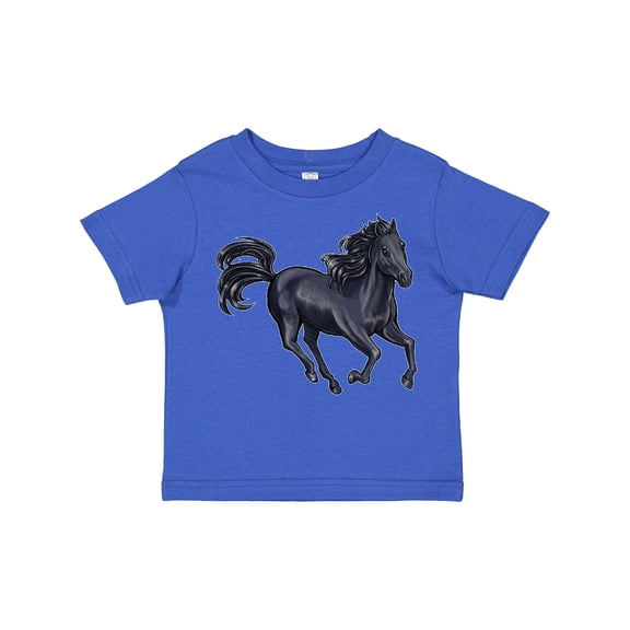 Inktastic Beautiful Galloping Black Horse Boys or Girls Toddler T-Shirt