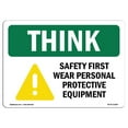 thumbnail image 1 of SignMission OS-TS-A-1824-L-11865 18 x 24 Po Signe de Pensée OSHA - Porter PPE avec Symbole, 1 of 1