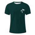 thumbnail image 3 of TSADFHJI T-Shirts Graphiques pour Hommes Musique Automne Printemps et Été Imprimé Manches Courtes Col Rond T-Shirt Floral Tendance Mode TTG Vert Armée, 3 of 4