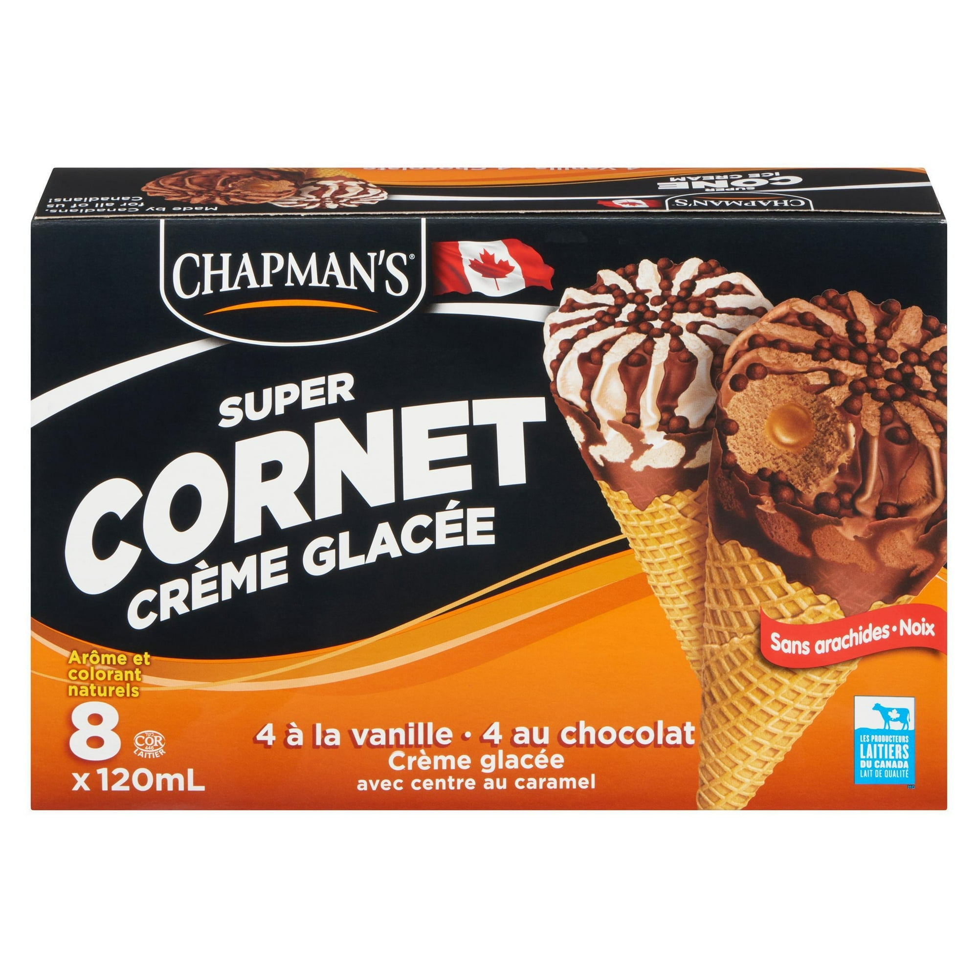 Chapman's Super Caramel Centre Ice Cream Cone in a Box 8 x 120 ml