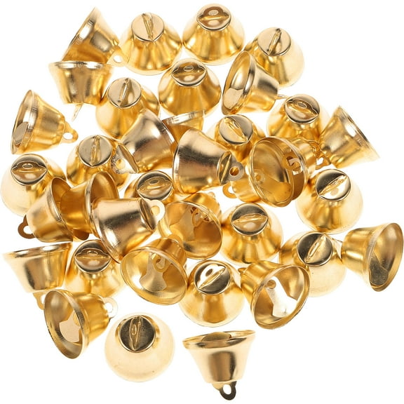 LEORX 100Set Decorative Tiny Bells Craft Supplies Golden for Relatives