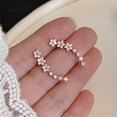 thumbnail image 3 of Vireellx Dainty Flower Climber Earrings in Silver Small 925 Sterling Trendy Jewelry, 3 of 6