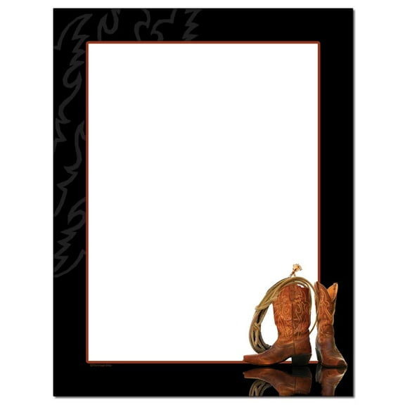 Cowboy Boots Letterhead, Printer & Copier Paper, 100 Sheets per Pack