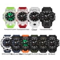 thumbnail image 3 of Reloj despertador fotoeléctrico de luz verde, reloj multifuncional para hombre, reloj de moda coreano impermeable y transparente a prueba de golpes, 3 of 4