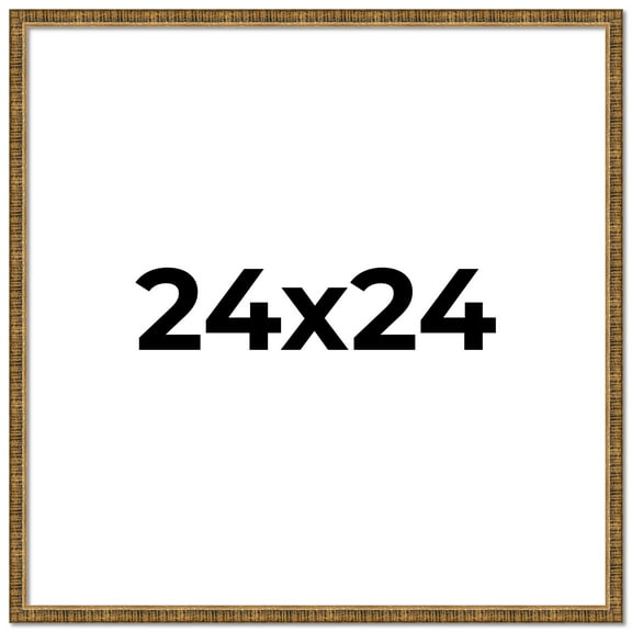 24x24 Frame Gold Solid Wood Picture Frame Includes UV Acrylic Plexiglass, Acid Free Foam Backing