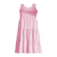 thumbnail image 7 of RYRJJ Sun Dresses for Women Casual Vacation Striped Print Sleeveless Mini Dress Ruffle Flowy Tiered Beach Dress(Pink,XXL), 7 of 7