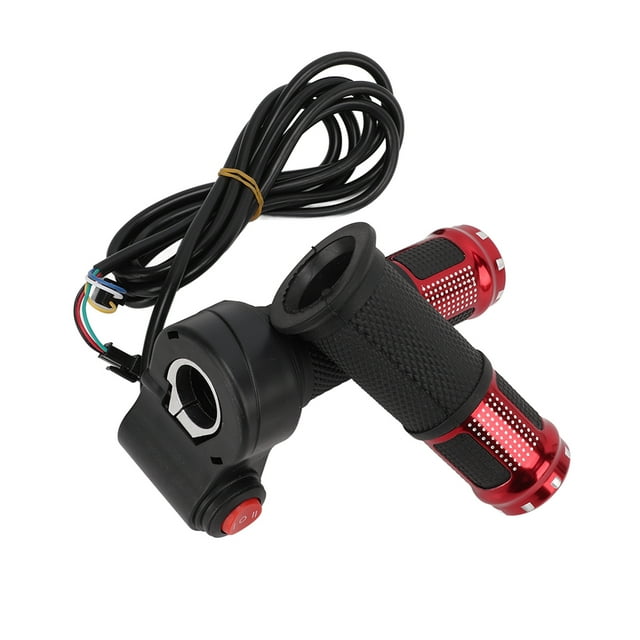 Acelerador universal para bicicleta eléctrica de 12 V a 99 V, 6 núcleos, dos secciones, tres velocidades, rojo