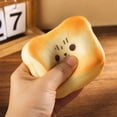 thumbnail image 3 of Toast Bread Squishy Toy, Golden Cute Animal Shaped Bread Stress Ball, Slow Rising Squeeze Fidget Toy, Anxiety Relief Stress Relief Sensory Toy for Adults, Bakery Desk Decor Christmas Gift, 3 of 7