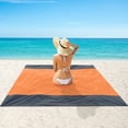 thumbnail image 6 of Beach Blanket Portable Sandproof Picnic Mat | Outdoor Beach Mat | Quick-Dry Foldable Lightweight Polyester | 1 Blanket 4 Stakes 1 Buckle | Travel Camping Hiking 60"x80", 6 of 6