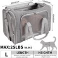 thumbnail image 6 of DENZUS Soft-Sided Cat/Dog/Pet Carrier, Collapsible Pets Travel Carriers for Big Cats/Small Dogs with Shoulder Strap & Removable Mat, Mesh Puppy Carry Bag, Up to 25 Lbs, TSA Airline Approved(Gray), 6 of 8