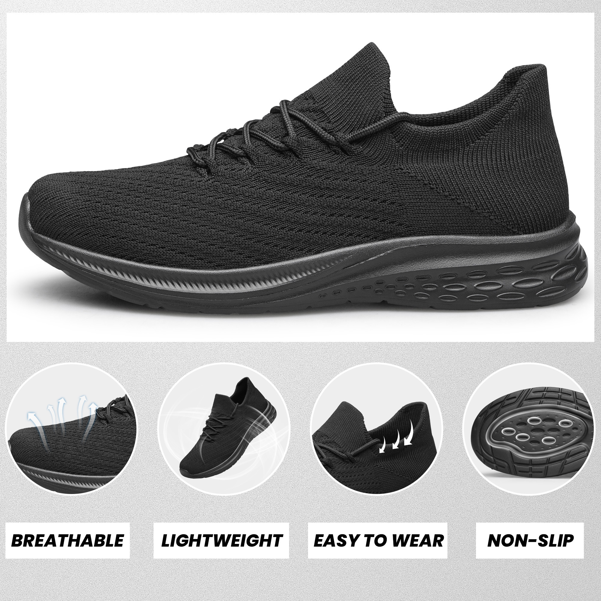 Sillenorth Men's Mesh Slip-On Walking Sneaker photo 7