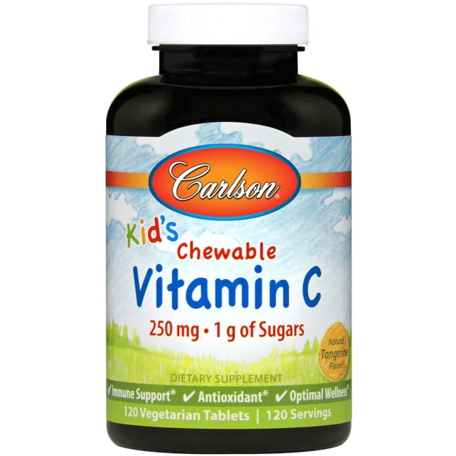 Carlson Kid's Chewable Vitamin C - Tangerine 250 mg 120 Veg Tabs