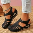 thumbnail image 6 of Leozcaa Closed Toe Women Wedge Sandals Summer Dressy Fisherman Hollow Out Lightweight Walking Shoes, 6 of 7