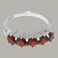 thumbnail image 5 of LBG British Made 9k White Gold Natural Garnet Womens Eternity Ring - 33 size options - Size 4, 5 of 7