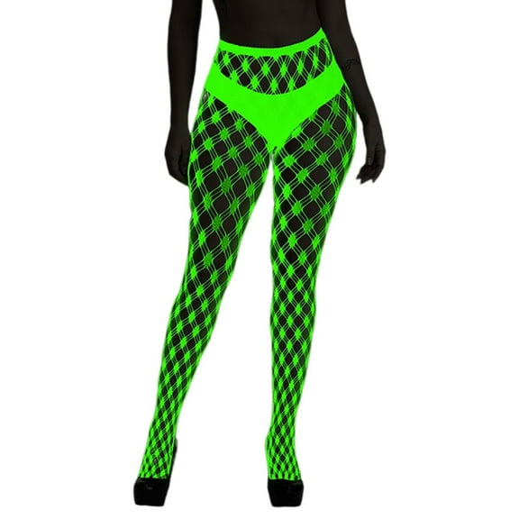 Pantyhose for Women Halloween Fishnet Glow Tights Stockings Striped Fluorescent Sheer Hollow Out Pantyhose Night Party Womens Tights