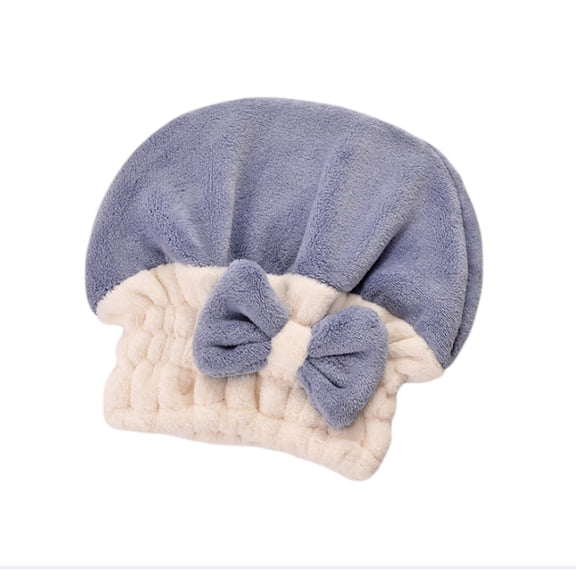 Super Absorbent Hair Towel, Watermelon Red Coral Fleece Turbie Twist with Bow, Soft Fast Drying Turban for Shower, Bath and Swimmers Navy