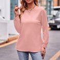 thumbnail image 3 of Patlollav Pntutb Womens Blouses,Ladies Casual Solid Color Long Sleeve Shirts, 3 of 7
