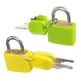 thumbnail image 1 of Paquete de 2 minis de latón con llave, pequeño, s con llave para equipaje, maleta, mochilas, joyero Amarillo verde Hugo Candado de latón, 1 of 10