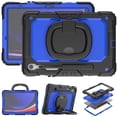 thumbnail image 5 of Case for Samsung Galaxy Tab S10 Lite/S10 FE/S9 FE/S9, 360 Rotating Stand Handle Pencil Holder Shoulder Strap Heavy Duty Shockproof Cover, Dark Blue PC, 5 of 7