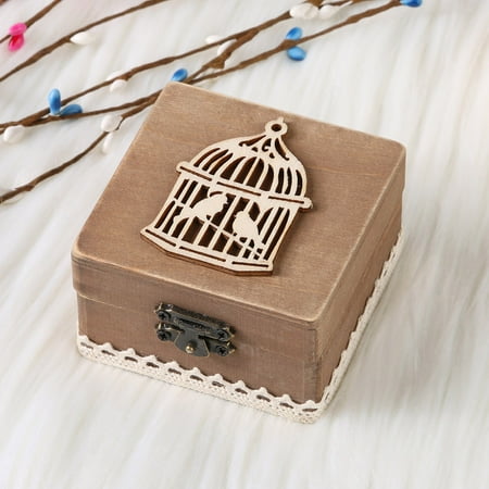 Mosunx Personalized Retro Wedding Ring Box Holder Shabby Chic Rustic Mosunx Personalized Retro Wedding Ring Box Holder Shabby Chic Rustic Wooden Bearer