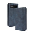 thumbnail image 1 of Compatible with Google Pixel 6A Case Magnetic Closure Vintage Pattern PU Leather Wallet Cover with Card Slots-Blue, 1 of 5
