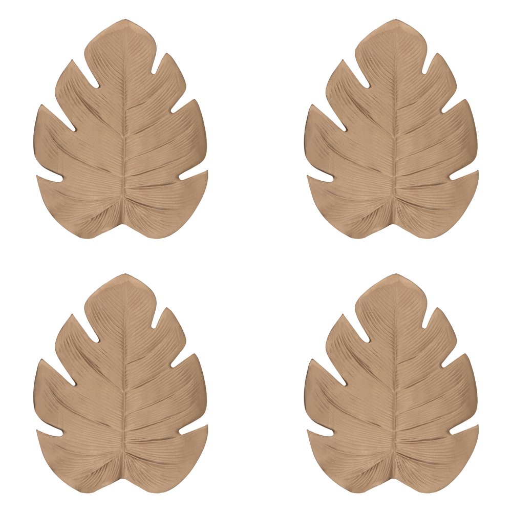 Home Details 4 Pack Palm Leaf Placemats in Gold