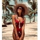 thumbnail image 3 of Traje de baño de una pieza para mujer 2022 nuevo Zip Push Up Monokini Sexy traje de baño sólido a rayas con estampado de hojas ropa de playa 21M, 3 of 3