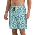 thumbnail image 2 of Logiee Teal turquoise shell Print Mens Swim Trunks Quick Dry Board Shorts,Breathable Hawaii Beach Shorts Swimwear Bathing Suits-Large, 2 of 6