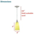 thumbnail image 6 of Aspen Creative 61104 Adjustable One-Light Mini Pendant Ceiling Light, Transitional Design in Satin Nickel Finish with Green Art Glass Shade, 3-3/4" Wide, 6 of 6