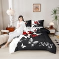 thumbnail image 4 of Manfei Boys Girls Flying Butterflies Full Size Comforter Sets 3-Piece,Happy Valentine's Day Bedding Comforter Set,Romantic Lover Couple Lightweight Bedding Sets,Ultra Soft Home Decor,Reversible, 4 of 8