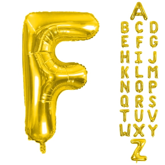 Globos con letras AoaoParty, 102 cm, lámina de mylar dorado en forma de F, para fiestas