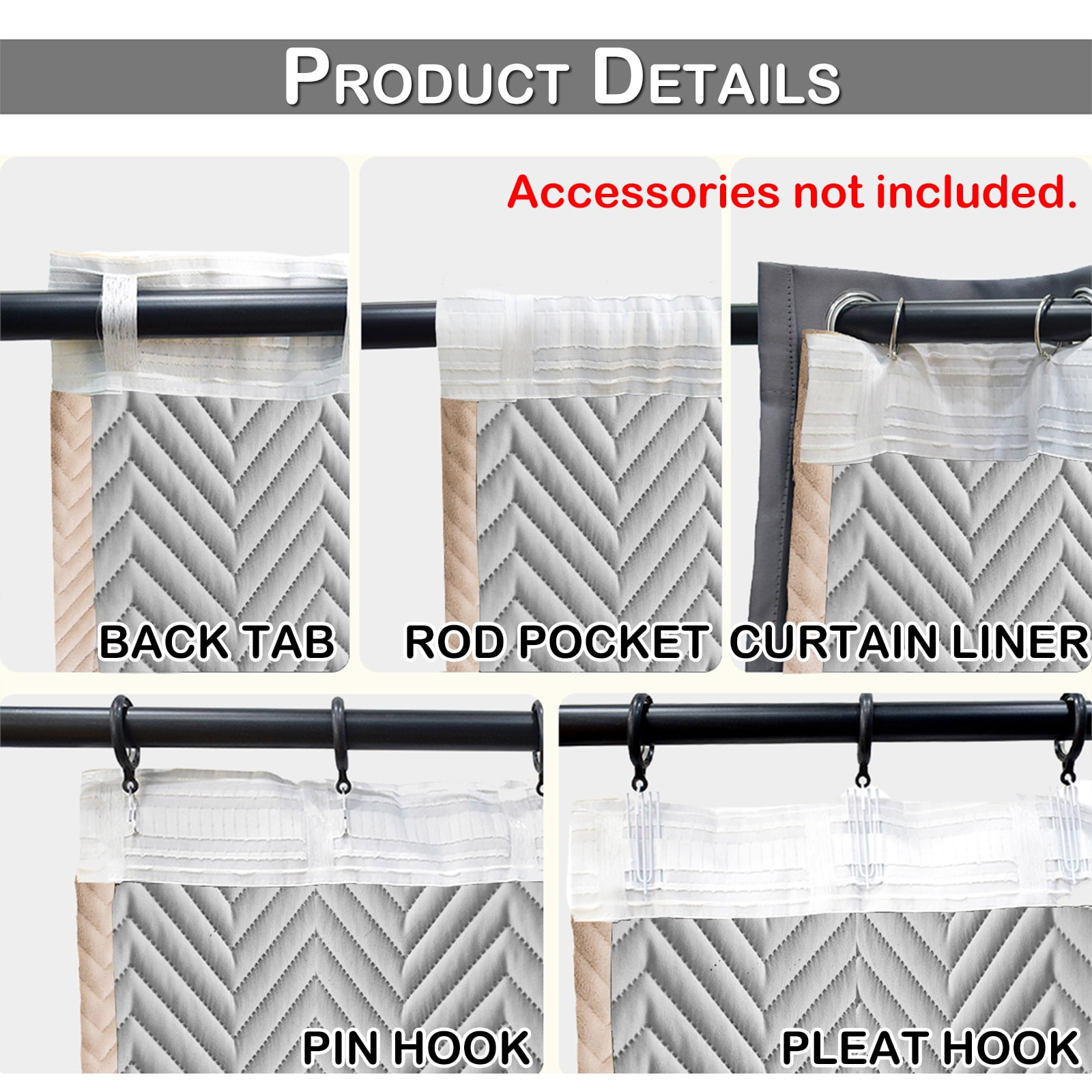 Lapalife Quilted Heavy Duty 100% Blackout Curtain, Thermal Insulated Thick Heat Sound Cold Blocking Winter Curtain for Living Room Bedroom, 1 Panel
