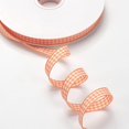 thumbnail image 4 of QZS Gingham Ribbon,1Pack Portable Spring Plaid Ribbon for Crafts,Orange and White Ornaments Gift Wrapping for Wreath Decoration,147.6Ft, 4 of 6