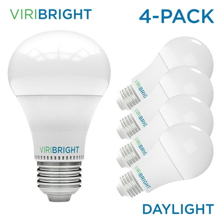 Viribright 100 Watt Equivalent LED Light Bulb, 6500K Daylight, Medium Screw Base (E26), Pack of