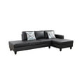 thumbnail image 4 of Star Home Living 2 Piece Contemporary Faux Leather Sectional Sofa Living Room Set Black, 4 of 14