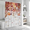 thumbnail image 6 of Fall Eucalyptus Brown Shower Curtain, Waterproof Shower Curtains for Bathroom, Thanksgiving Pumpkin Autumn Wood Grain Washable Fabric Bathtub Curtain Set Bath Decor with 12 Hooks 48"x72", 6 of 8