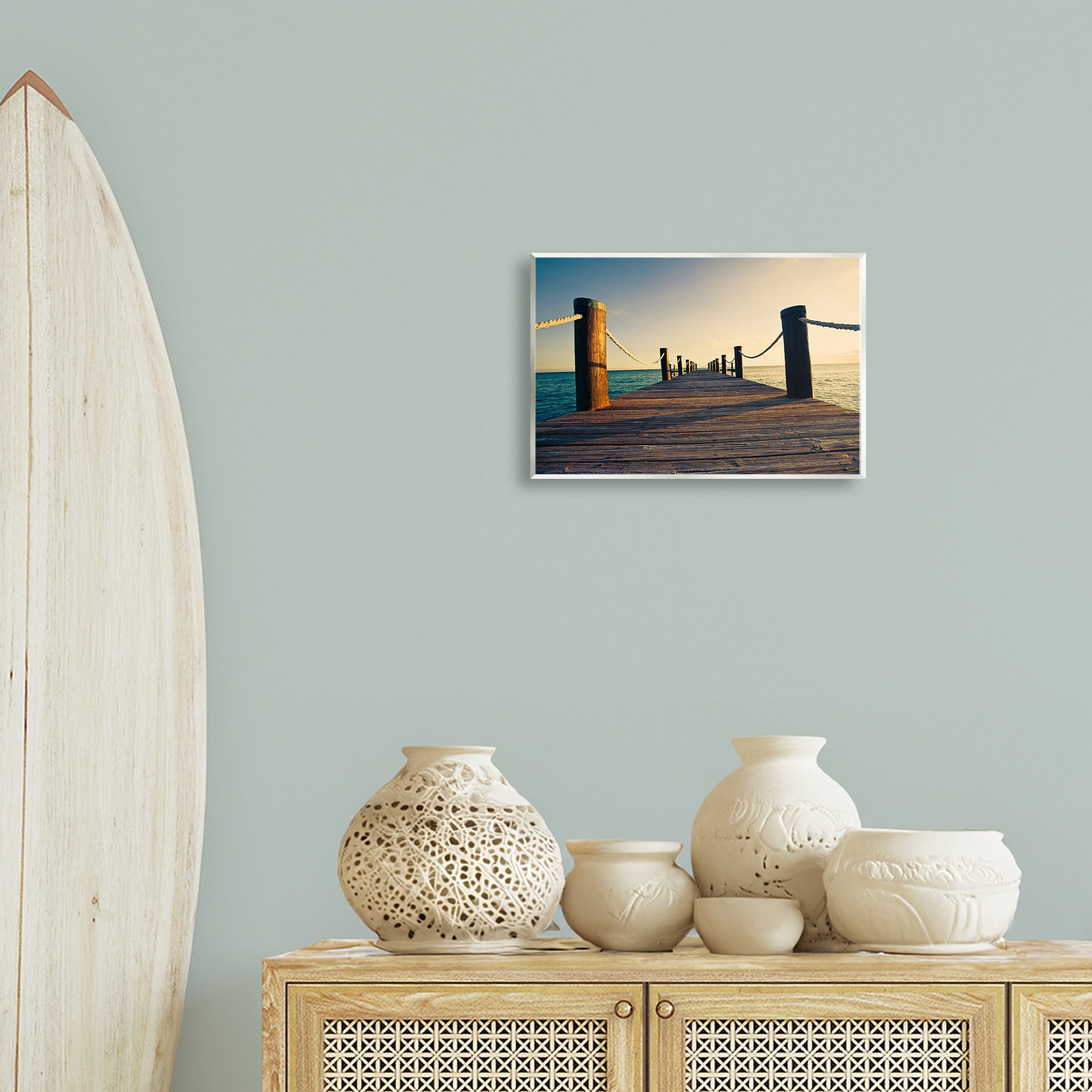 Stupell Industries Summer Coastal Dock Coastal Photography Unframed Art Print Wall Art, 15 x 10